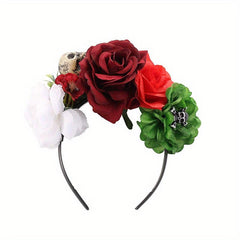 Halloween Devil Skull Flower Headband for Costume Party