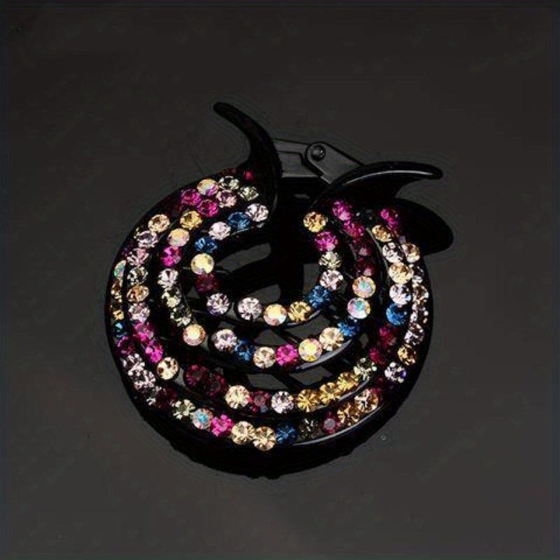 Vintage Rhinestone Hair Claw Nonslip Ponytail Holder