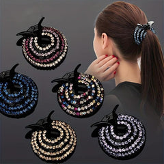 Vintage Rhinestone Hair Claw Nonslip Ponytail Holder
