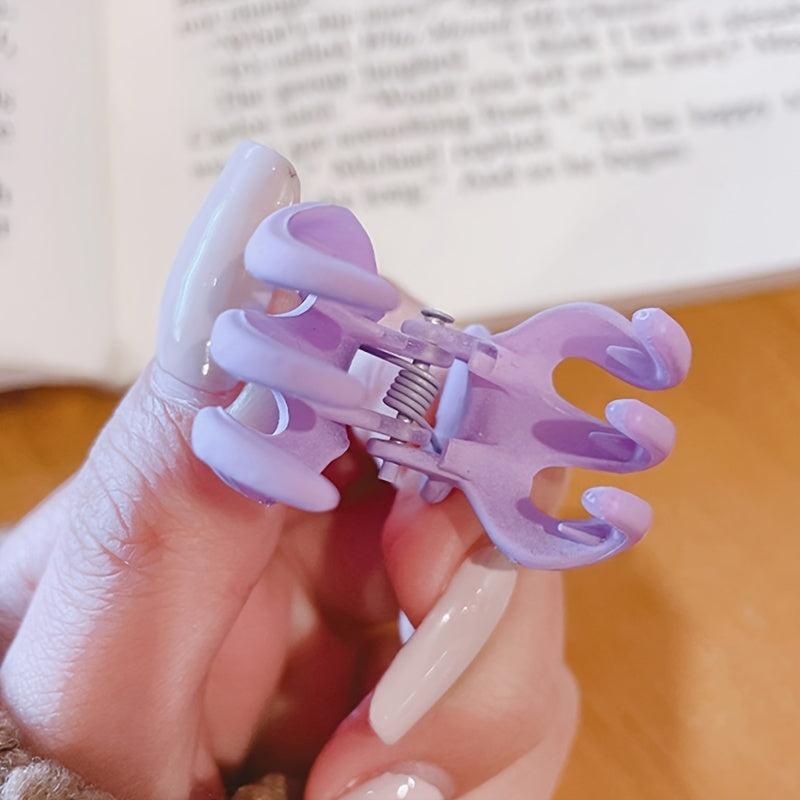 10pcs Small Hair Claw Clips Strong Hold Matte Octopus Hair Clips