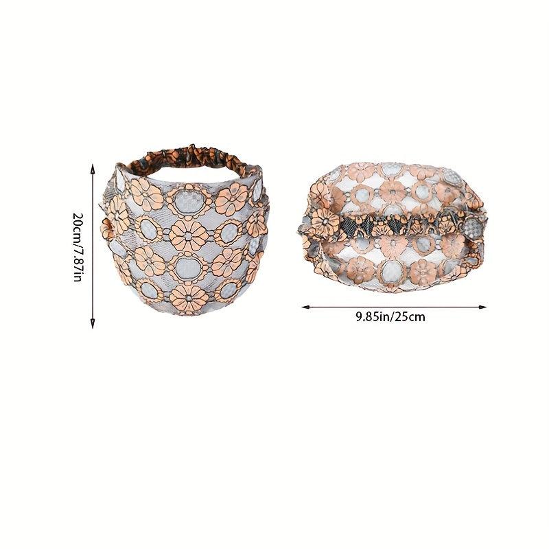 4pcs Lace Flower Pattern Headband Elastic Hair Bundle Vintage Accessory