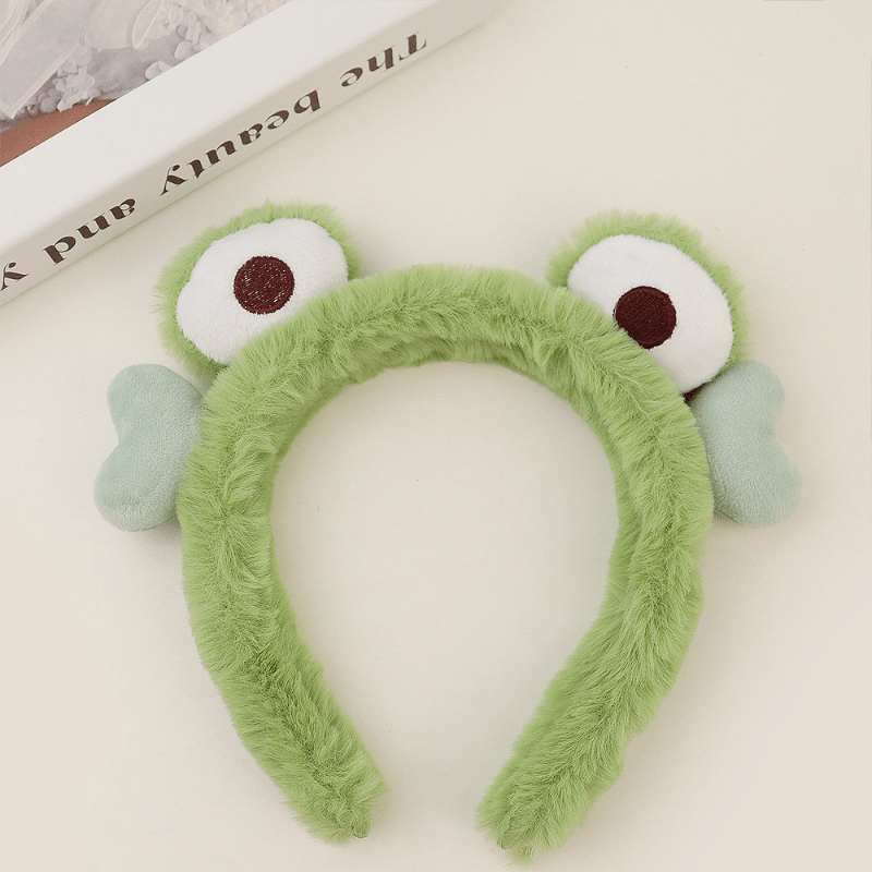 2pcs Cartoon Frog Headband Stretchy Flurry Headdress Hair Accessories