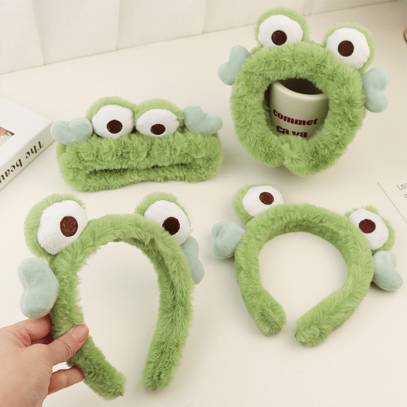 2pcs Cartoon Frog Headband Stretchy Flurry Headdress Hair Accessories