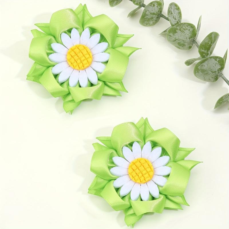 2pcs Daisy Hair Clips for Baby Girls - Flower Duck Billed Clips for Toddler