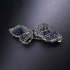 Rhinestone Bowknot Hair Clip Vintage French Barrette Headwear