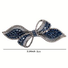 Rhinestone Bowknot Hair Clip Vintage French Barrette Headwear
