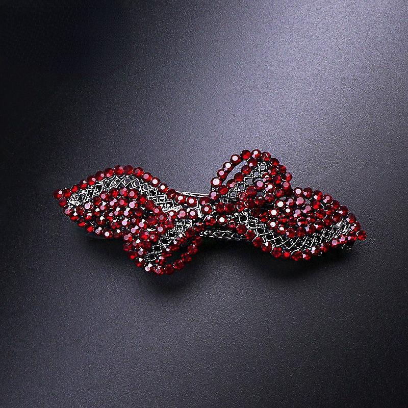 Rhinestone Bowknot Hair Clip Vintage French Barrette Headwear