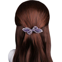Rhinestone Bowknot Hair Clip Vintage French Barrette Headwear