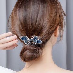 Rhinestone Bowknot Hair Clip Vintage French Barrette Headwear