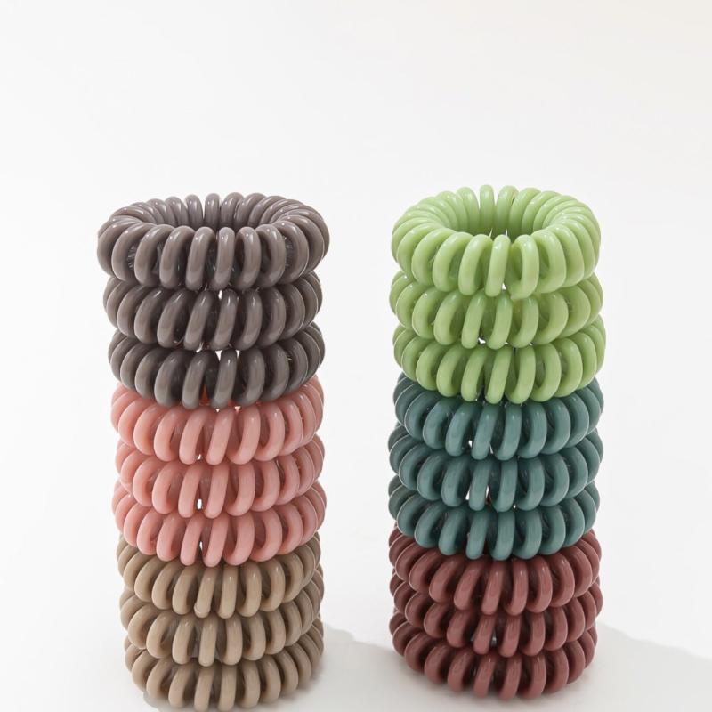 18pcs Spiral Hair Ties No Crease Coil Hair Ties Phone Cord Hair Ties