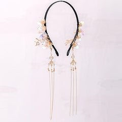 Vintage Chinese Style Hanfu Hairband with Flower Tassel