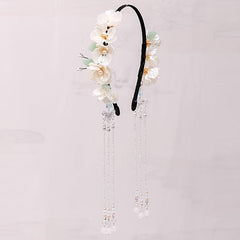 Vintage Chinese Style Hanfu Hairband with Flower Tassel