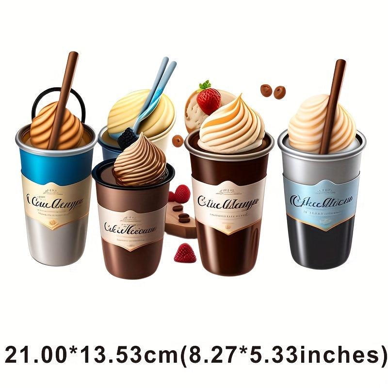 Ice Cream Patches Iron On Sublimation Stickers DIY T Shirt Mask Jeans Backpack