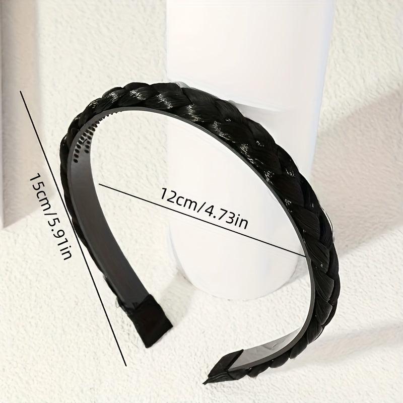 Braided Headband Stretch Weave Head Hoop Pigtail Wig