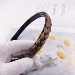 Braided Headband Stretch Weave Head Hoop Pigtail Wig