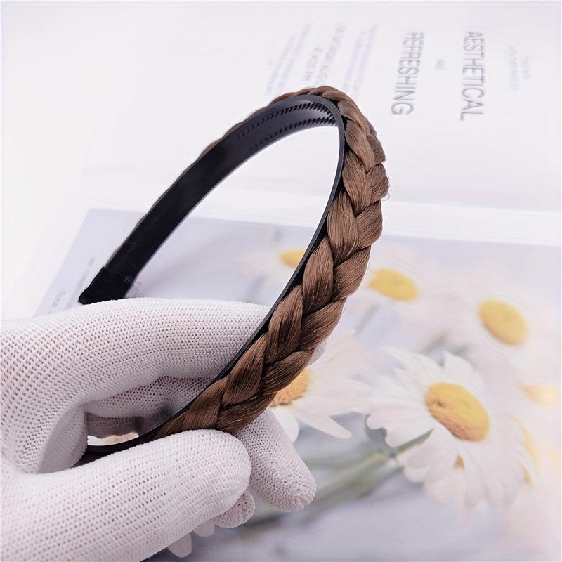 Braided Headband Stretch Weave Head Hoop Pigtail Wig