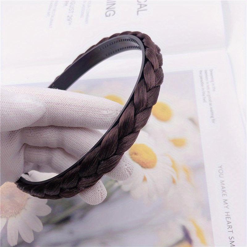 Braided Headband Stretch Weave Head Hoop Pigtail Wig