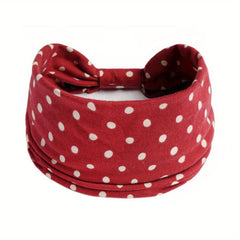 Polka Dot Wide Brim Headband Elastic Hairband Bundle