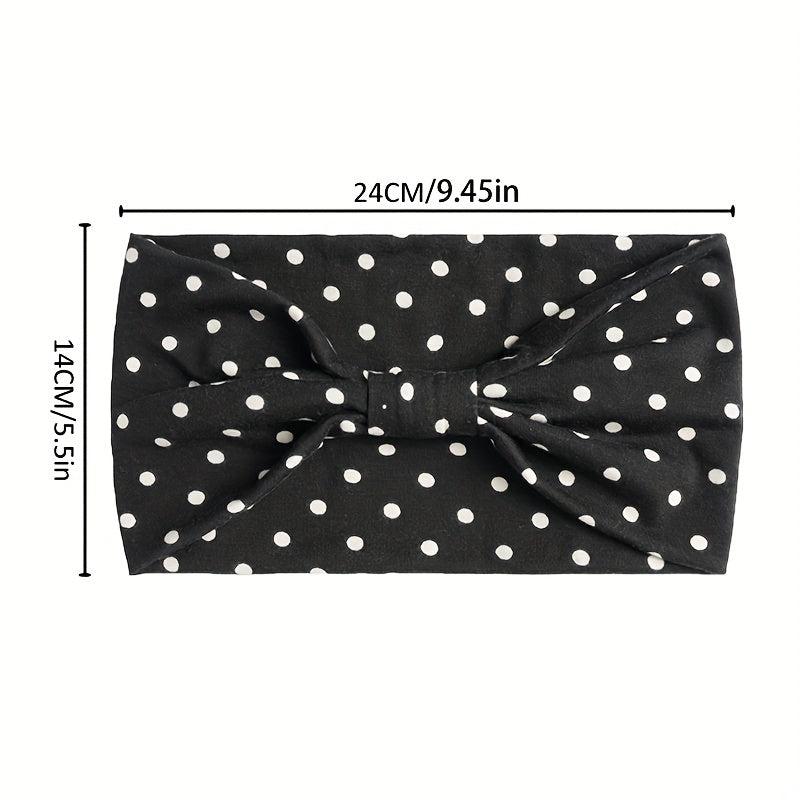 Polka Dot Wide Brim Headband Elastic Hairband Bundle