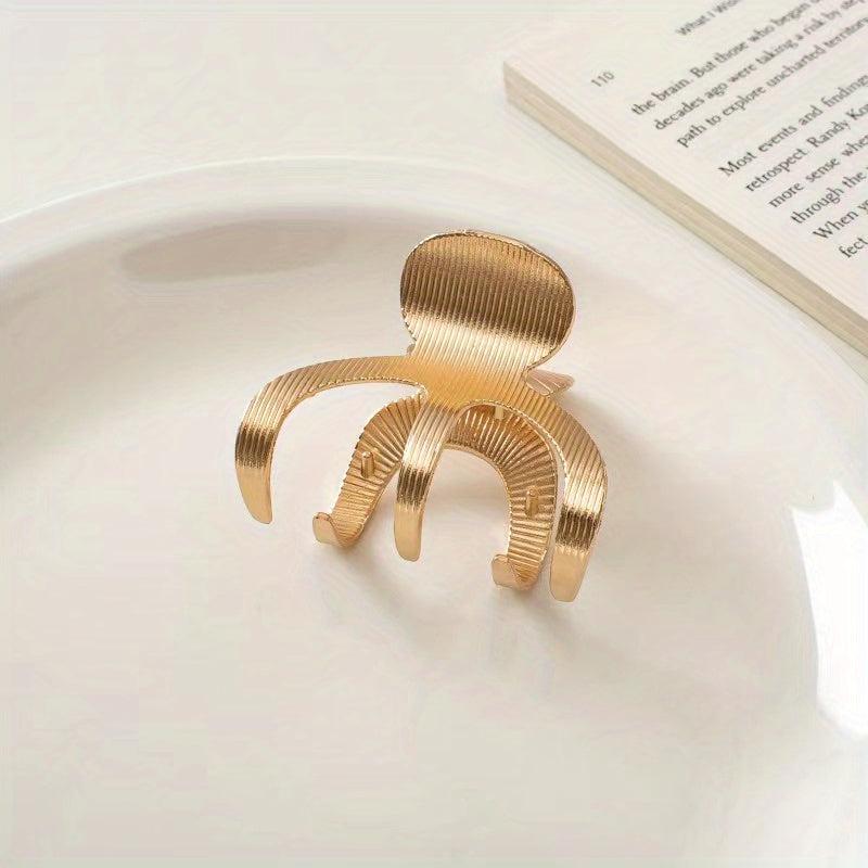 Golden Metal Hair Claw Shark Claw Ponytail Back Head Hair Hair Clip Hair Accesso