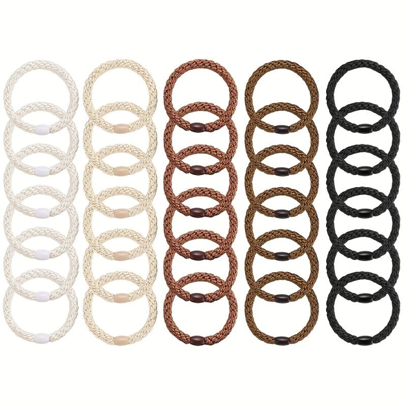 30pcs Braided Hair Ties Elastic Ponytail Holder Hair Rope Hair Accessories