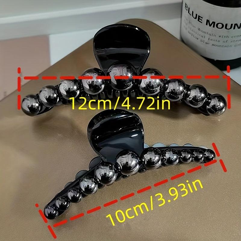 Large Hair Claw Back Head Shark Clip Headwear Faux Pearl Hair Accessories