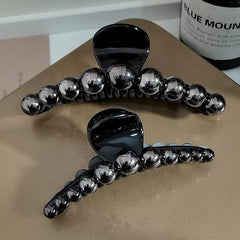 Large Hair Claw Back Head Shark Clip Headwear Faux Pearl Hair Accessories