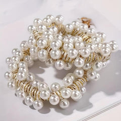 Faux Pearl Hair Tie Style Hair Rope Elastic Hair Ring Ponytail Holder