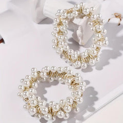 Faux Pearl Hair Tie Style Hair Rope Elastic Hair Ring Ponytail Holder