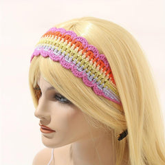 Rainbow Hollow Crocheted Headband Hair Accessories