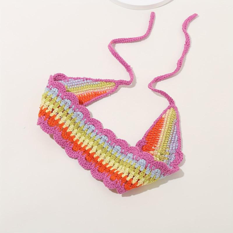Rainbow Hollow Crocheted Headband Hair Accessories