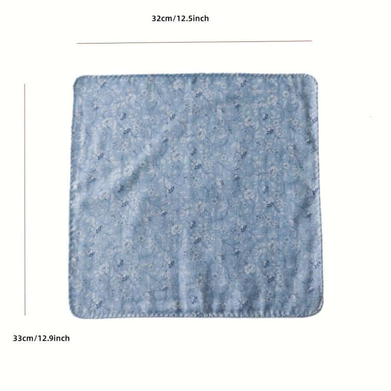 30 Floral Handkerchief Lightweight Cotton Double Layer Hankies Soft Absorbent