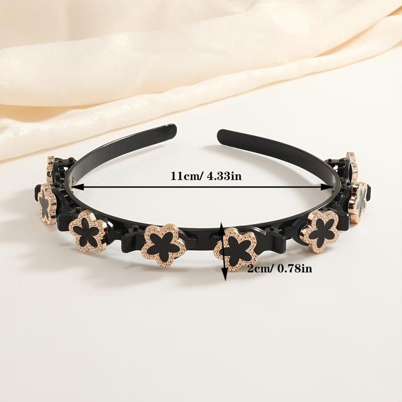 Double Layer Twist Rhinestone Headband for Women with Clips