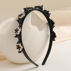 Double Layer Twist Rhinestone Headband for Women with Clips