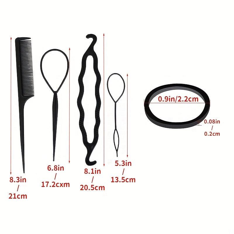 500-1000pcs Elastic Rubber Bands + 4pcs Hair Styler Bun Maker