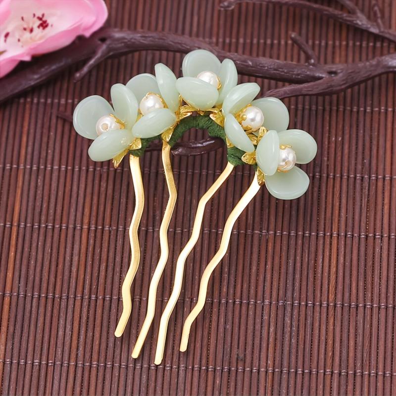 Hanfu Accessories Hair Comb Hairpin Flower Headdress for Women