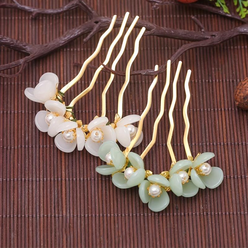 Hanfu Accessories Hair Comb Hairpin Flower Headdress for Women