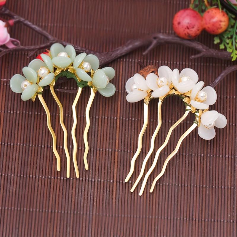 Hanfu Accessories Hair Comb Hairpin Flower Headdress for Women