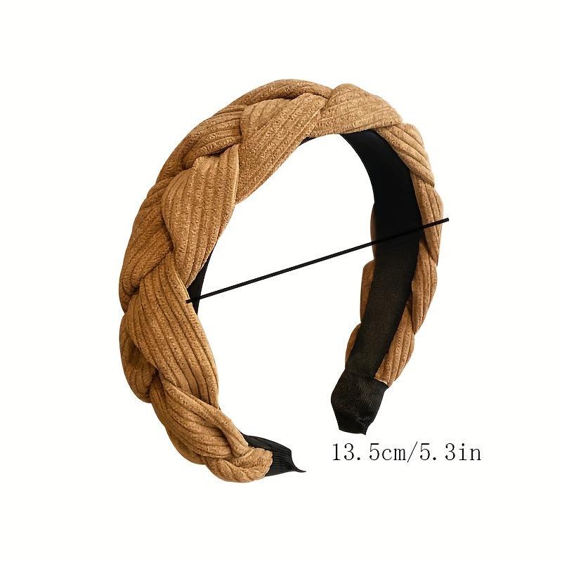 2pcs Braid Stripe Cross Knot Head Hoop Non slip Hair Band Women Girl