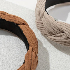 2pcs Braid Stripe Cross Knot Head Hoop Non slip Hair Band Women Girl