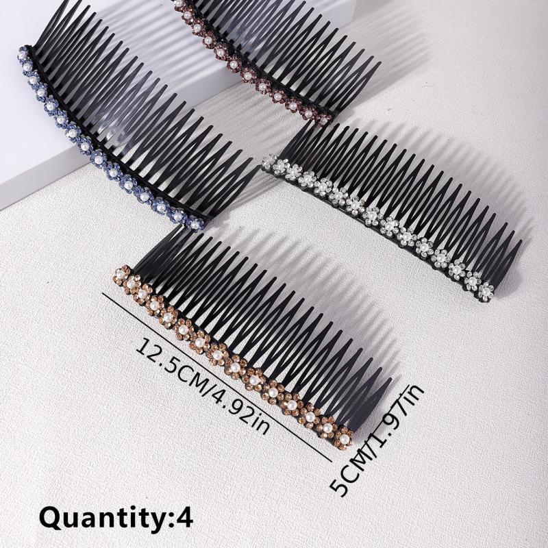 Rhinestone Hair Comb Clip Women Lady Plastic Slide Hairclip