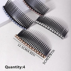 Rhinestone Hair Comb Clip Women Lady Plastic Slide Hairclip