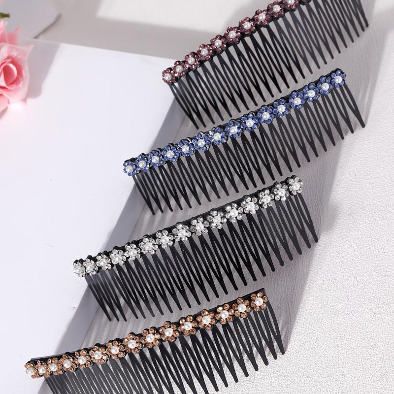 Rhinestone Hair Comb Clip Women Lady Plastic Slide Hairclip