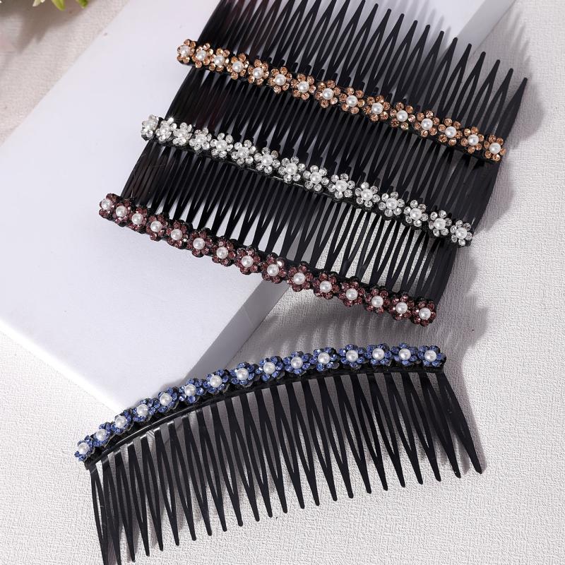 Rhinestone Hair Comb Clip Women Lady Plastic Slide Hairclip