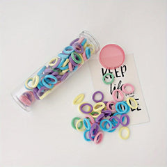 100pcs Rainbow Rubber Band Hair Accessories for Girls
