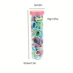100pcs Rainbow Rubber Band Hair Accessories for Girls