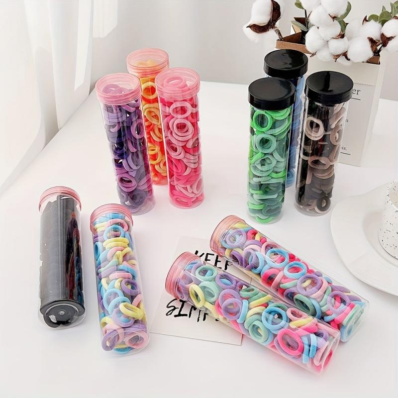 100pcs Rainbow Rubber Band Hair Accessories for Girls