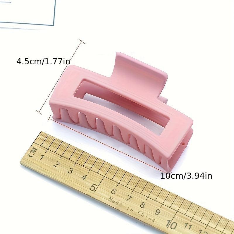 Pink Matte Square Hair Claw Clip Non Slip Strong Hold Grip Hair Jaw Clip