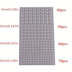 220pcs Mix Hair Pearls Stickers for DIY Crafts