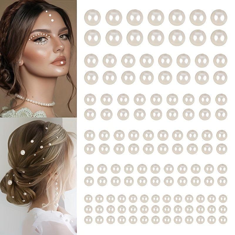 220pcs Mix Hair Pearls Stickers for DIY Crafts